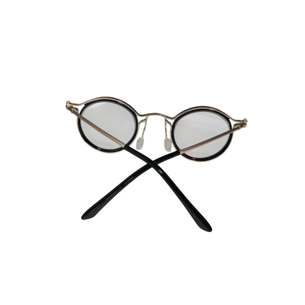 Unbranded Round Eyeglasses Unisex OS Gold Black Excellent Vintage Style Frames‎